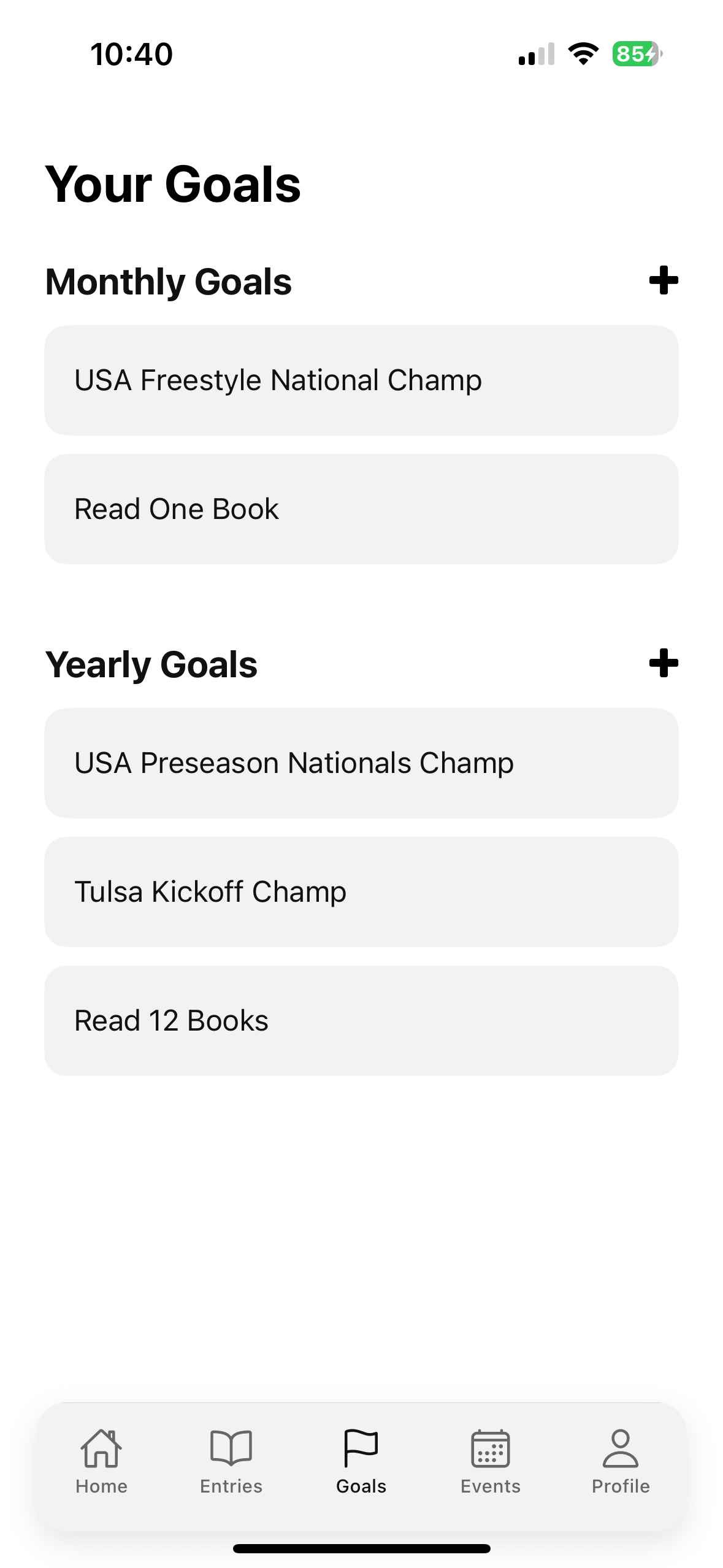Goal Tracking